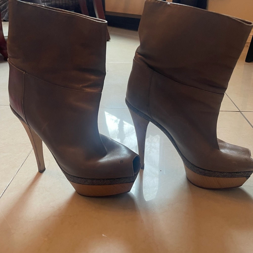 Marni Brown Leather Boots Vintage